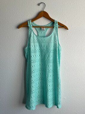 Girls Mint Green Swimsuit Summer Beach Pool Cover Up Dress Size XL (14-16)